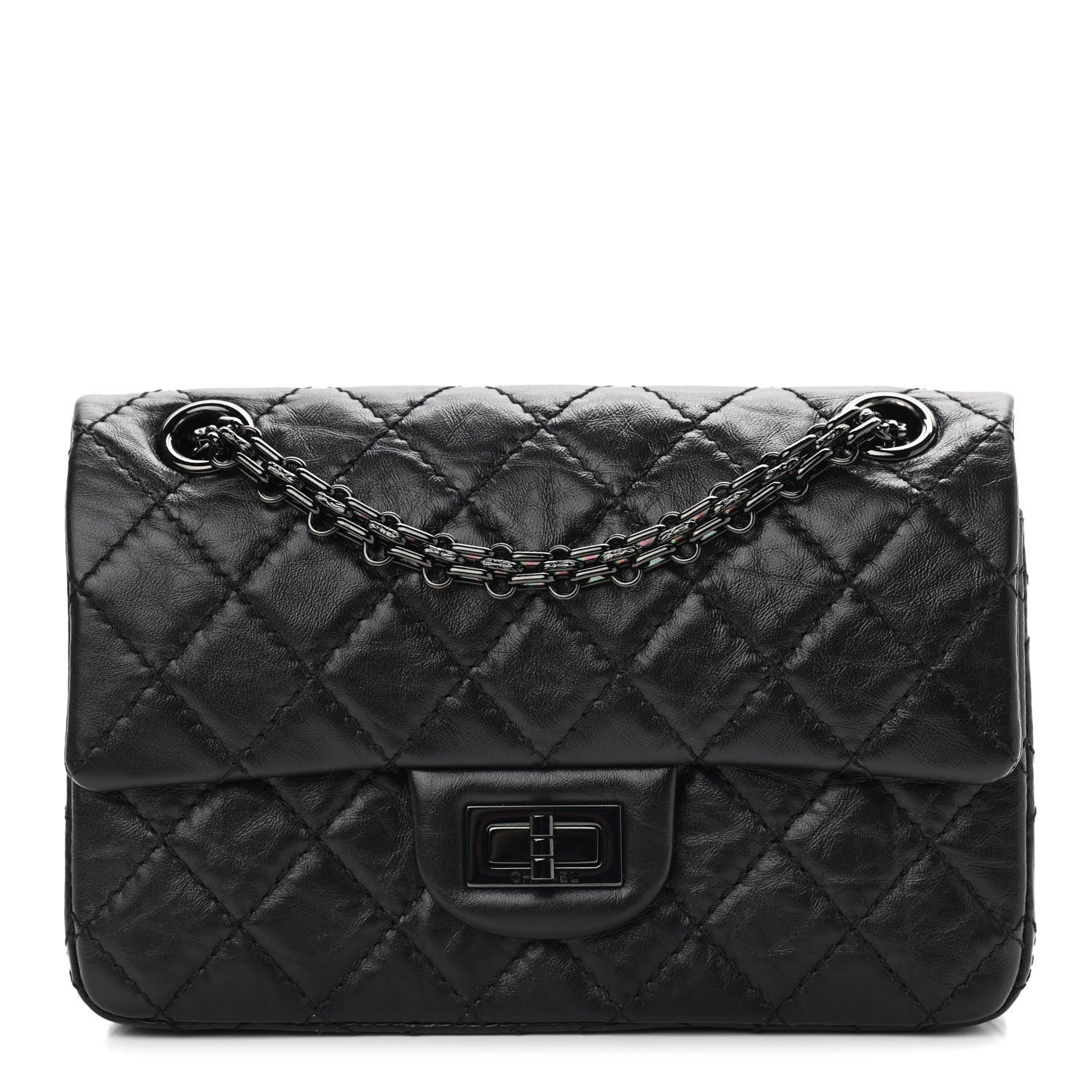 Chanel Aged Calfskin Quilted 2.55 Reissue Mini Flap So Black 1 of 9