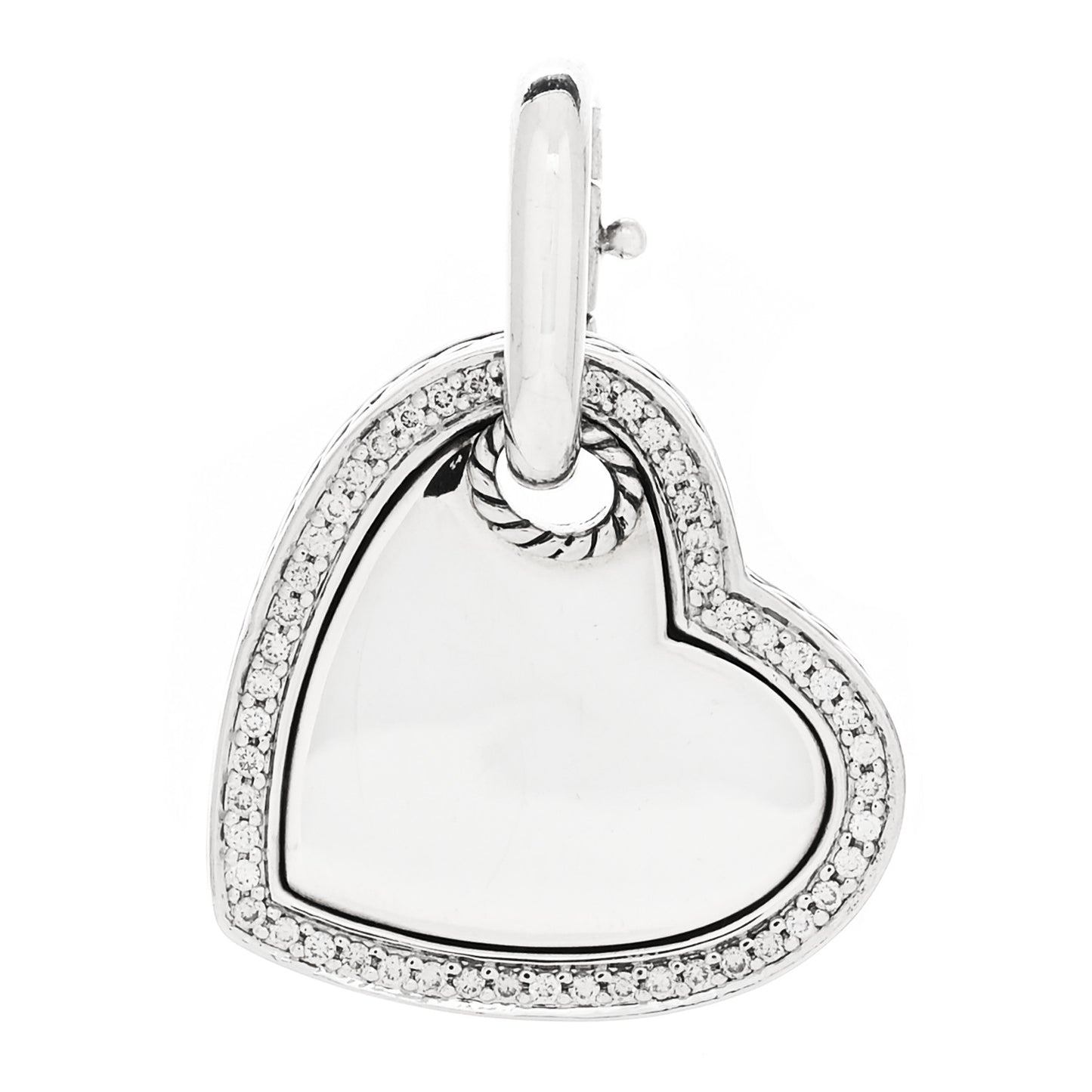 Sterling Silver Diamond Heart Pendant