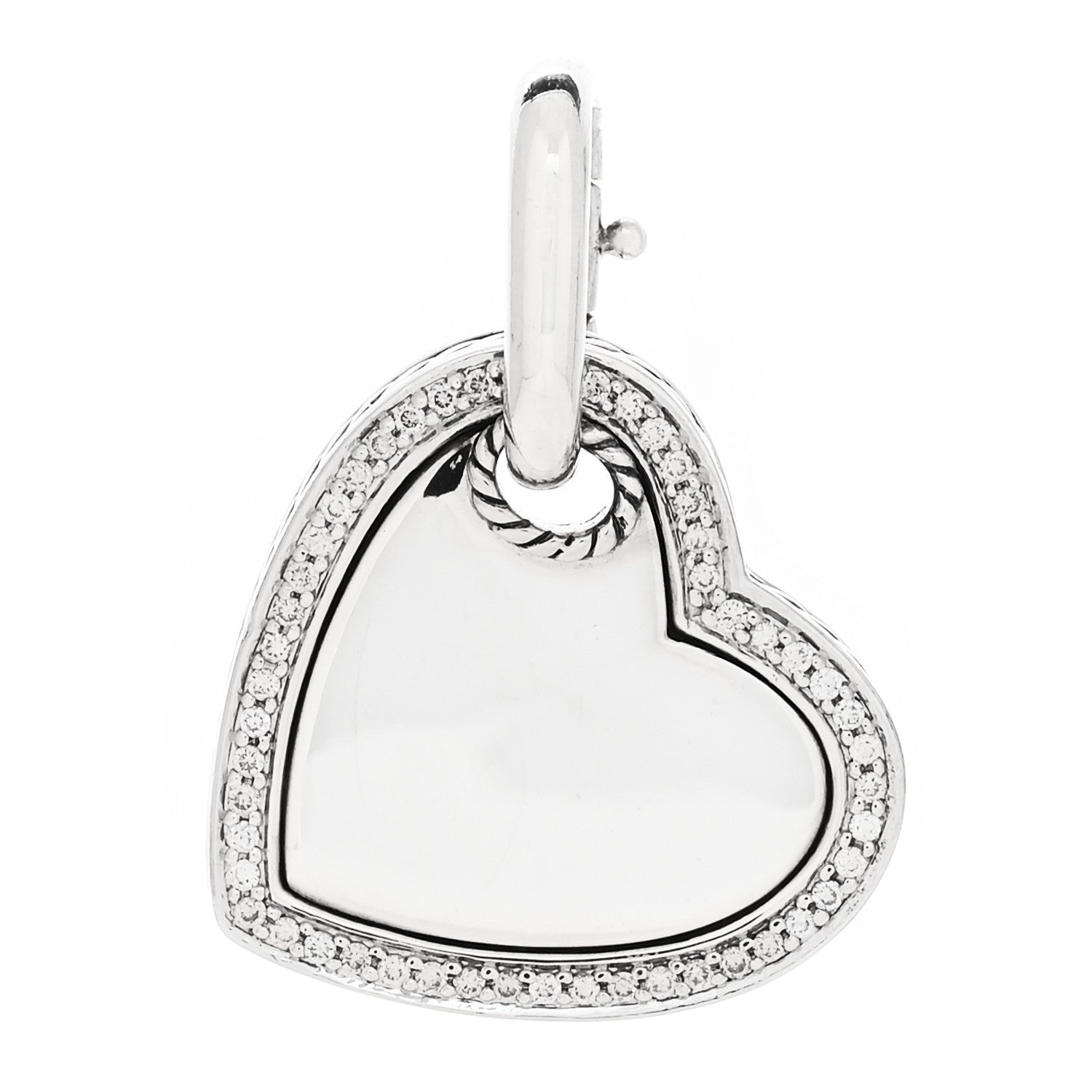 David Yurman Sterling Silver Diamond Heart Pendant 1 of 4
