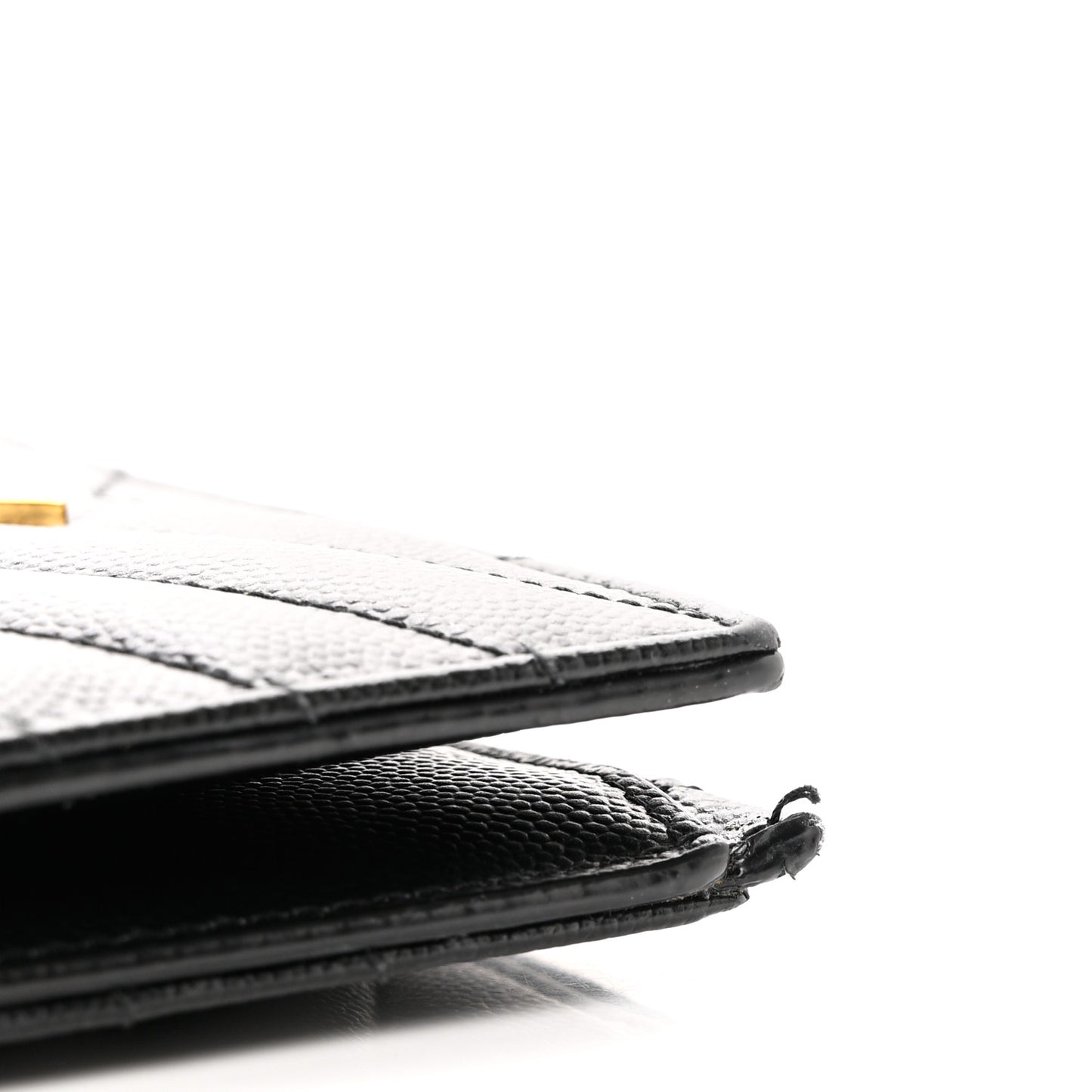 Grain De Poudre Matelasse Chevron Monogram Zipped Two-Part Wallet Black