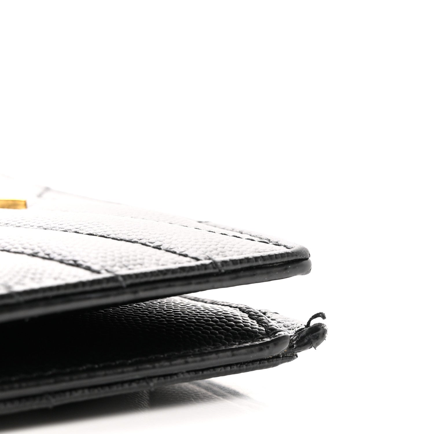 Saint Laurent Grain De Poudre Matelasse Chevron Monogram Zipped Two-Part Wallet Black 9 of 9