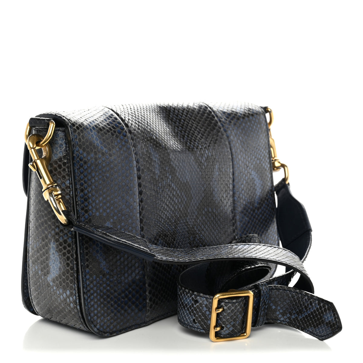Snakeskin Small Jackie Shoulder Bag Blue