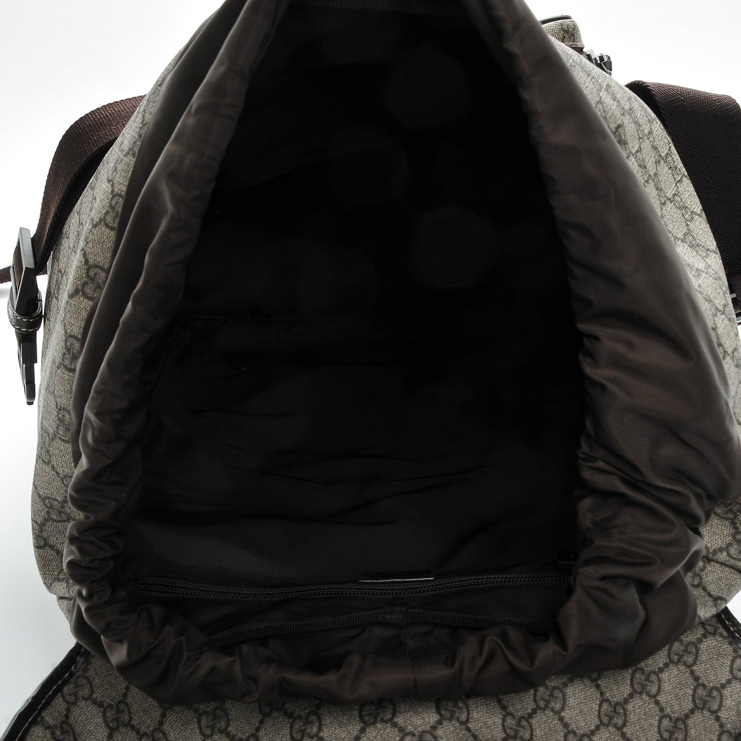 Gucci GG Supreme Monogram Large Interlocking G Double Buckle Backpack Dark Brown 5 of 7