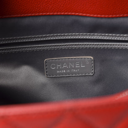Chanel Caviar Quilted XL Grand Shopping Tote GST Red 8 of 10