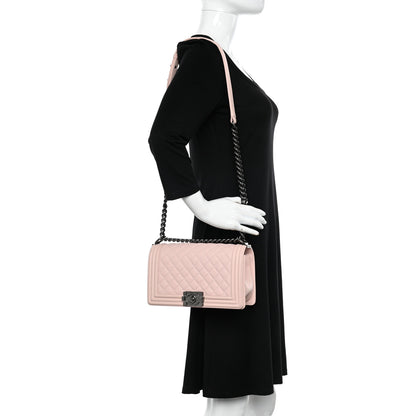 Chanel Calfskin Quilted Medium Boy Flap Light Pink 2 of 11
