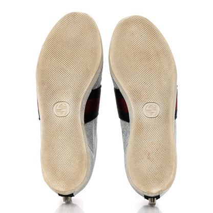 Gucci Glitter Fabric Studded Web Womens Sneakers 37.5 Silver 5 of 11