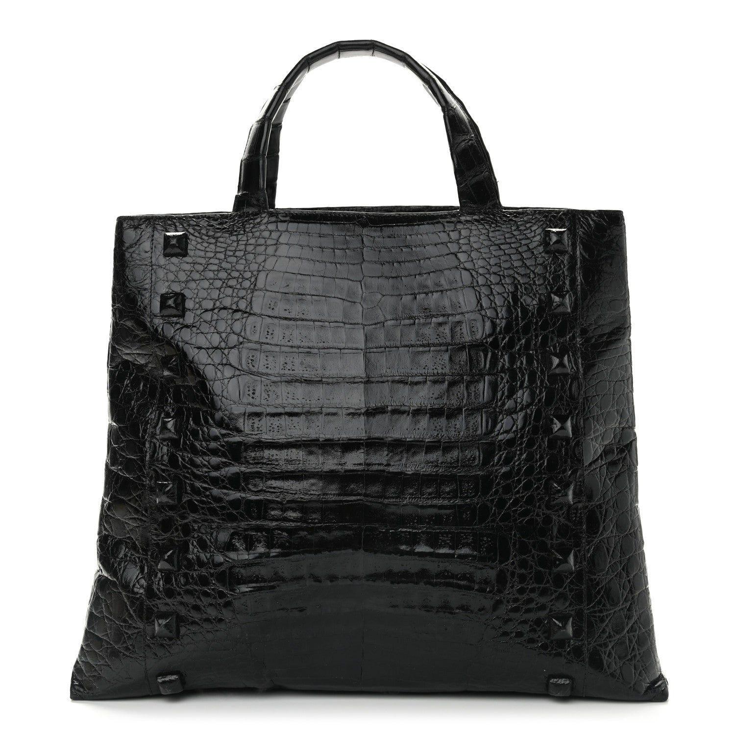 Nancy Gonzalez Crocodile Studded Tote Black 1 of 9