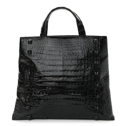 Nancy Gonzalez Crocodile Studded Tote Black 1 of 9
