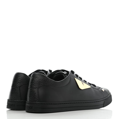 Fendi Calfskin Monster Bag Bug Low Top Sneakers 37.5 Black 4 of 10