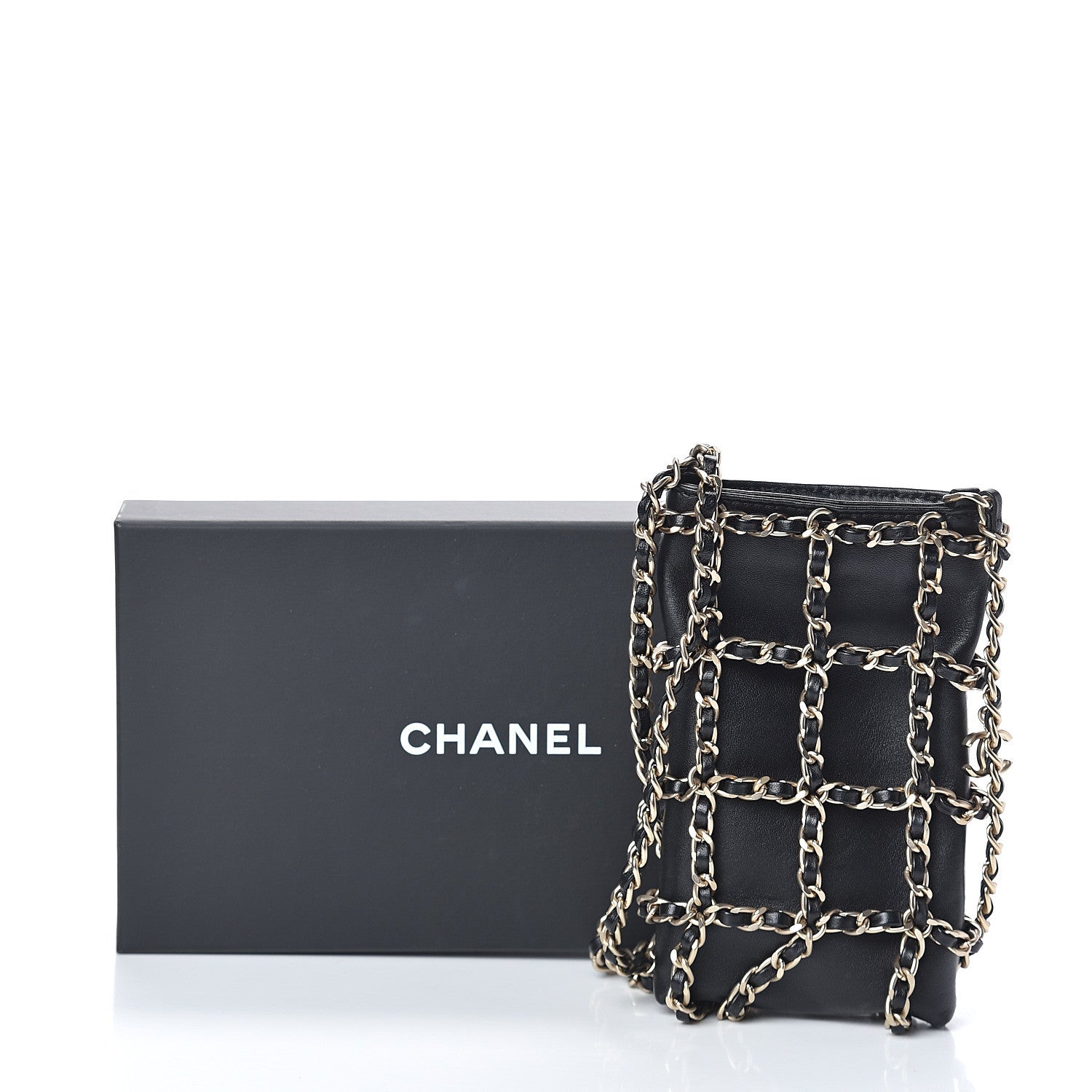 Chanel Lambskin Quilted Small Clutch With Chain Black 10 of 10