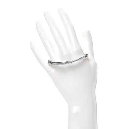 David Yurman Sterling Silver 14K White Gold Diamond 3mm Crossover Bracelet 2 of 4
