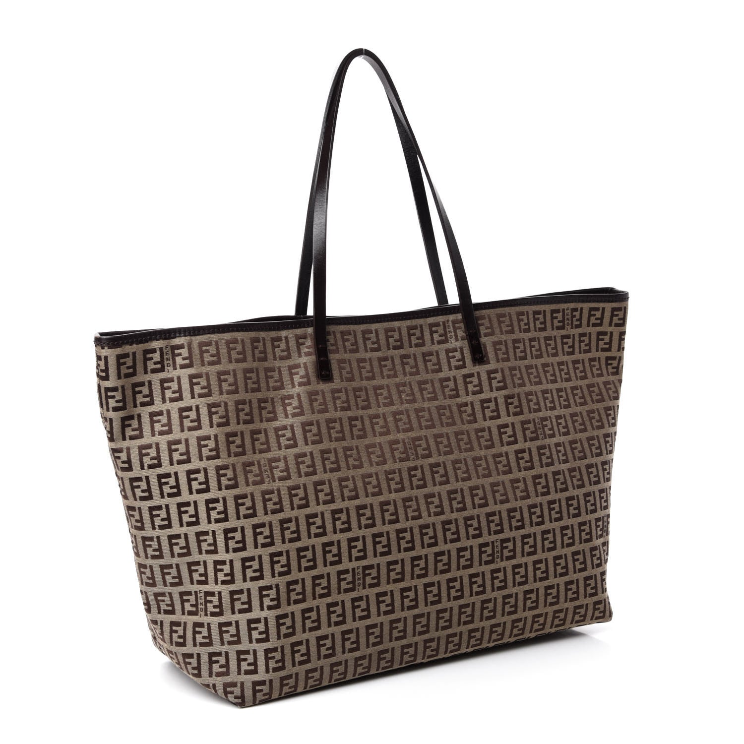 Fendi Zucchino Large Shopper Tote Brown 3 of 9