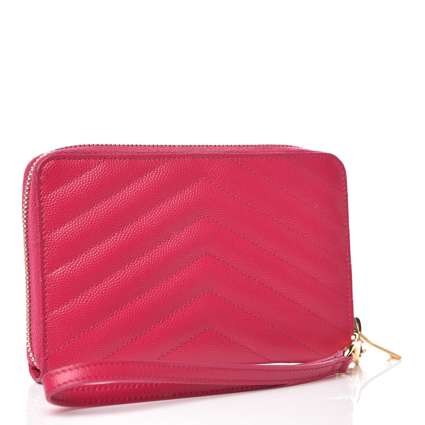 Grain De Poudre Matelasse Chevron Monogram Phone Wallet Pink