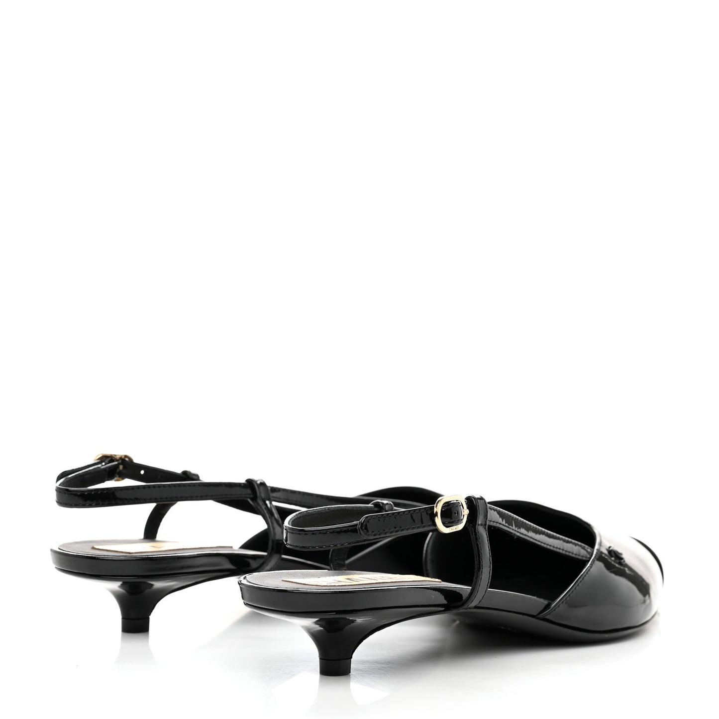 Patent CC Low Heel Slingback 41 Black