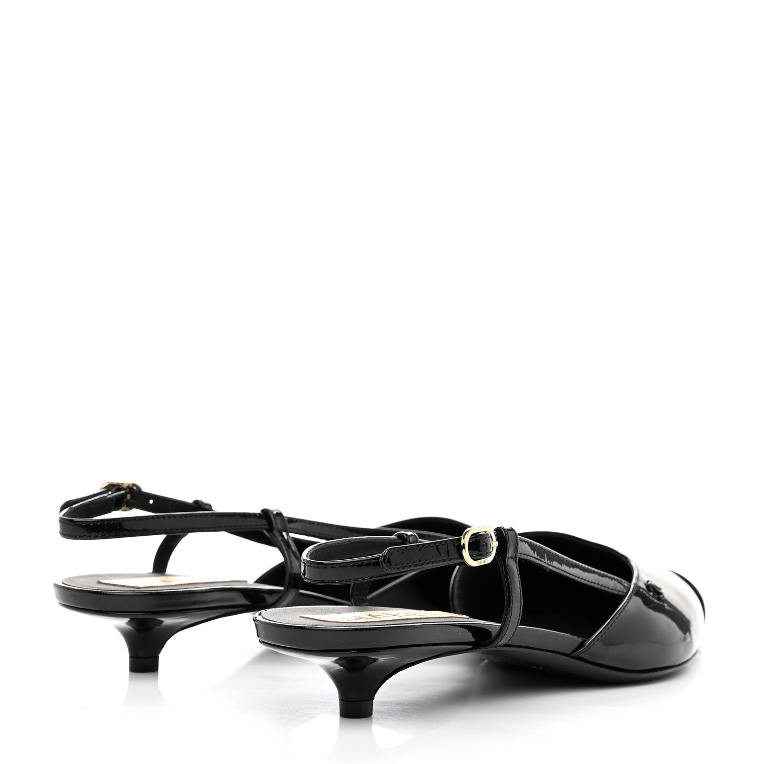 Chanel Patent CC Low Heel Slingback 41 Black 4 of 8