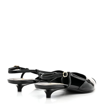 Chanel Patent CC Low Heel Slingback 41 Black 4 of 8