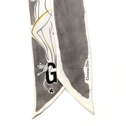 Christian Dior Silk ABCDior Mitzah G Scarf Grey 2 of 3