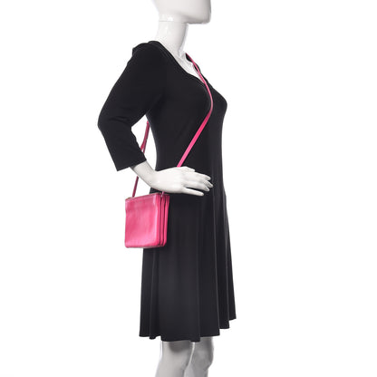 Celine Lambskin Small Trio Crossbody Bag Fluo Fuchsia 2 of 10