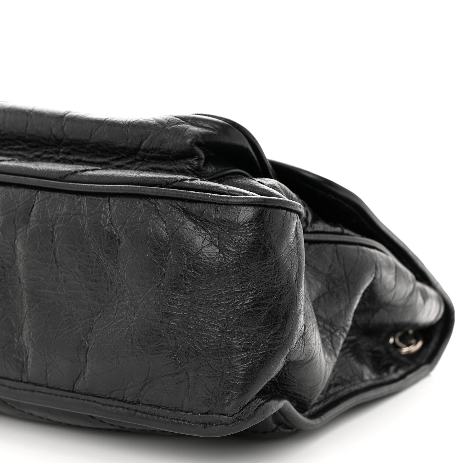 Saint Laurent Crinkled Calfskin Matelasse Monogram Large Niki Chain Satchel Black 10 of 12
