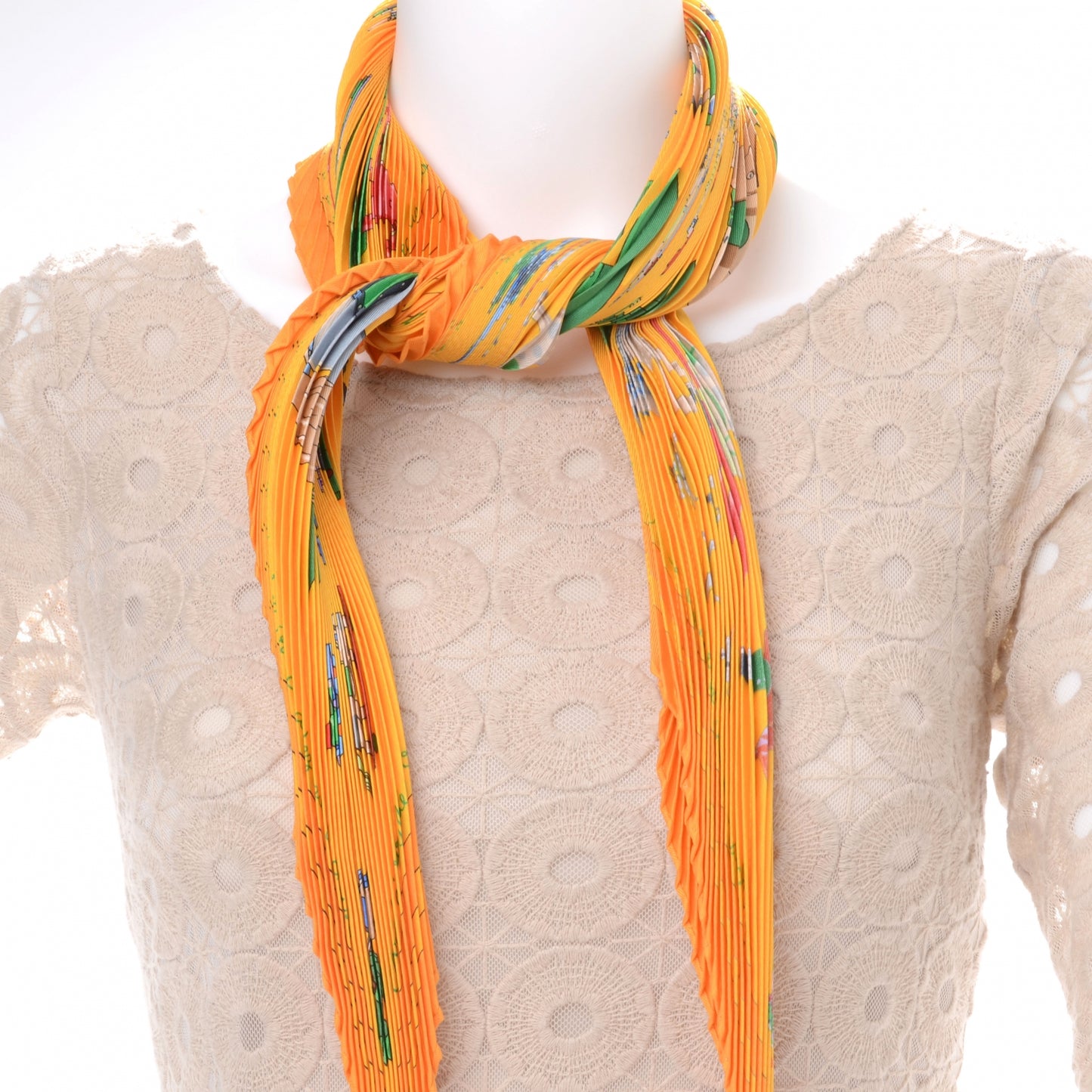 Silk Plisse Raconte Moi Le Cheval Scarf