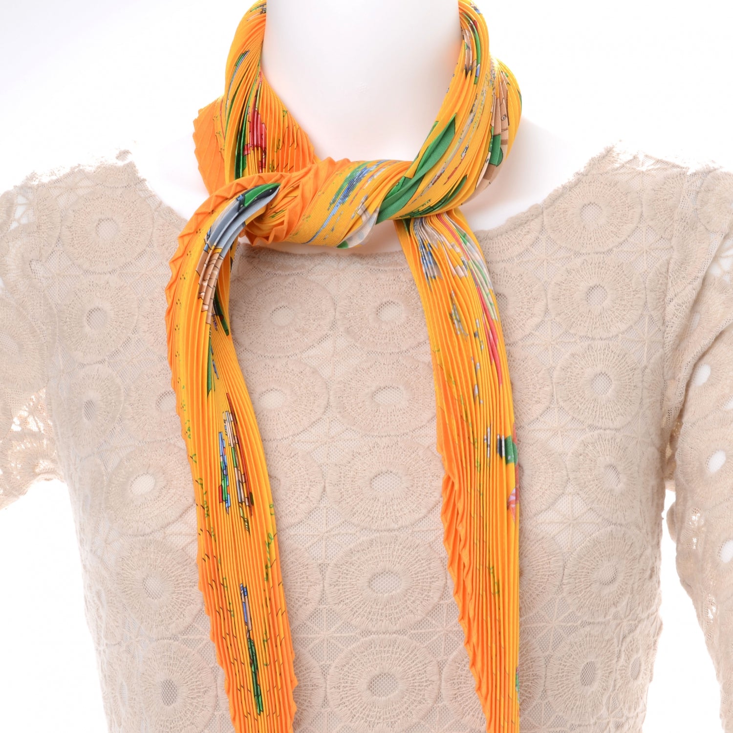 Hermes Silk Plisse Raconte Moi Le Cheval Scarf 2 of 6