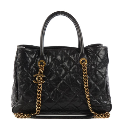 Chanel Glazed Caviar Quilted Small Shiva Tote Black 1 of 7