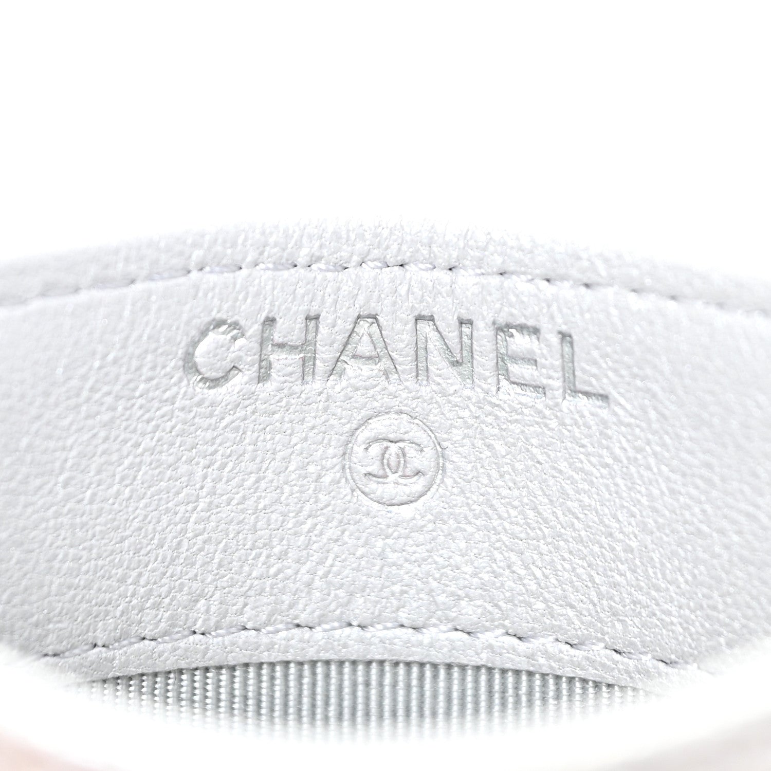 Chanel Glittered Metallic Caviar Quilted Card Holder Silver 6 of 12