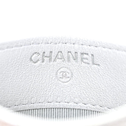 Chanel Glittered Metallic Caviar Quilted Card Holder Silver 6 of 12