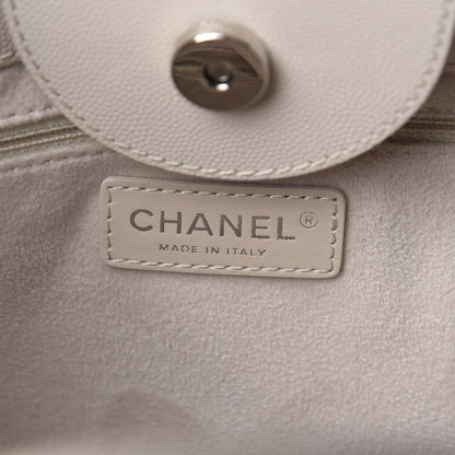 Chanel Caviar Small Studded Deauville Tote Ivory 10 of 12