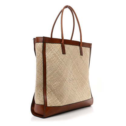 Burberry Prorsum Buffalo Raffia Tote Dark Tan 3 of 15