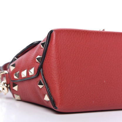 Valentino Garavani Pebbled Calfskin Mini Rockstud Crossbody Bag Rosso Valentino 6 of 9