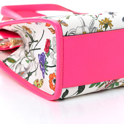 Gucci Canvas Medium Flora Tote Fuchsia 8 of 9