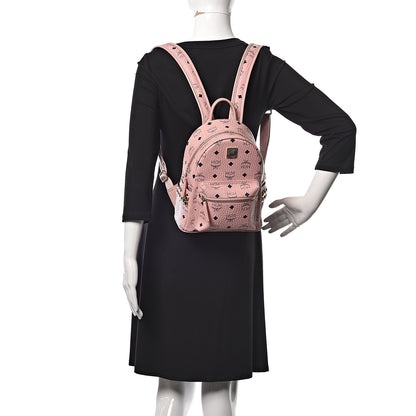 MCM Visetos Side Stud Mini Stark Backpack Pink 2 of 12