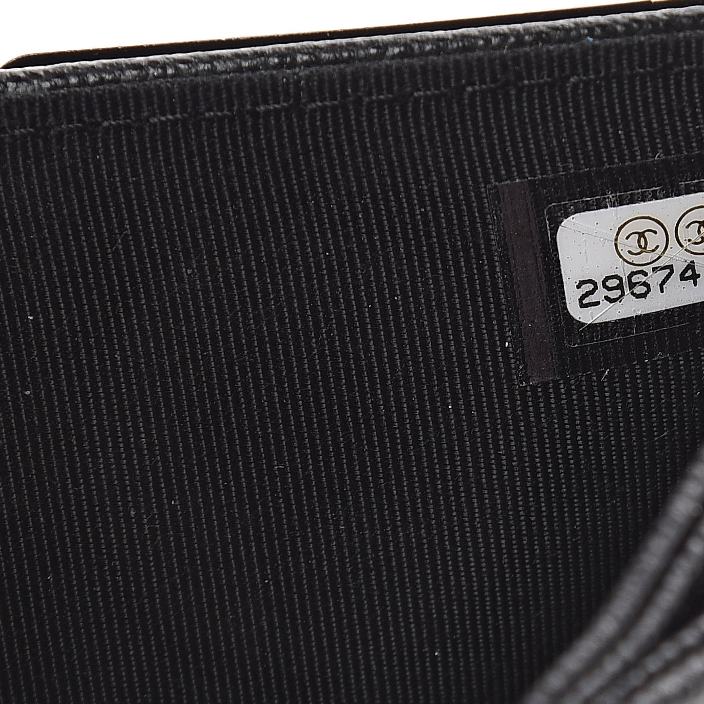 Grained Calfskin Quilted CC Box Compact Flap Wallet Black