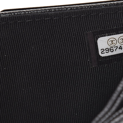 Chanel Grained Calfskin Quilted CC Box Compact Flap Wallet Black 7 of 8