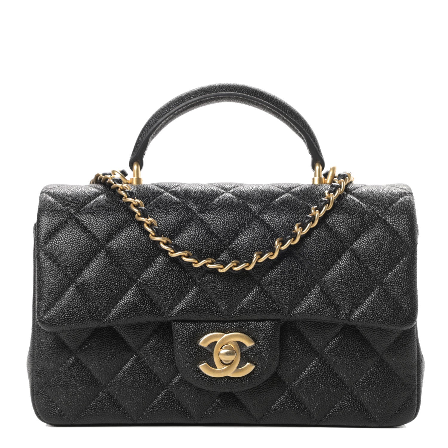 Chanel Caviar Quilted Mini Top Handle Rectangular Flap Black 1 of 11
