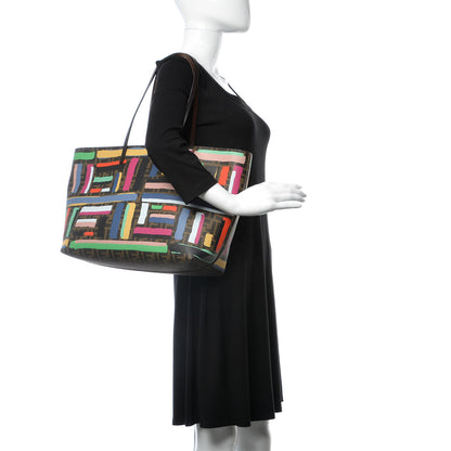 Fendi Zucca Spalmati Chalks Medium Roll Tote Tobacco Multicolor 2 of 8