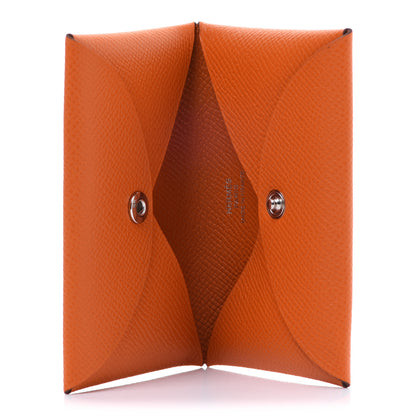 Hermes Epsom Calvi Card Case Orange 5 of 8