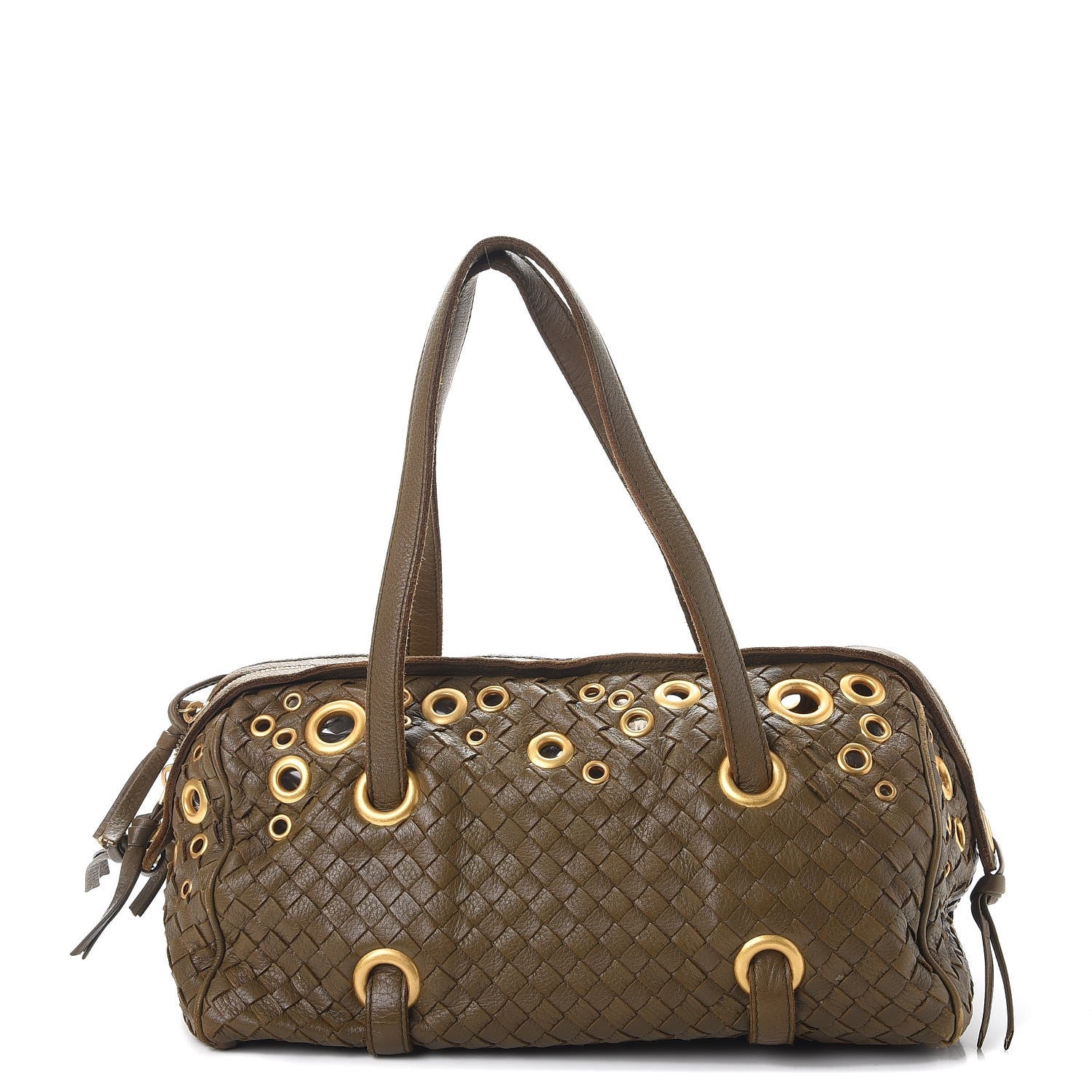 Bottega Veneta Nappa Intrecciato Grommet Bag Green 1 of 11