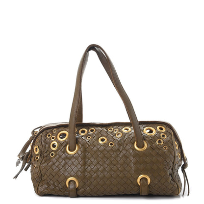 Bottega Veneta Nappa Intrecciato Grommet Bag Green 1 of 11