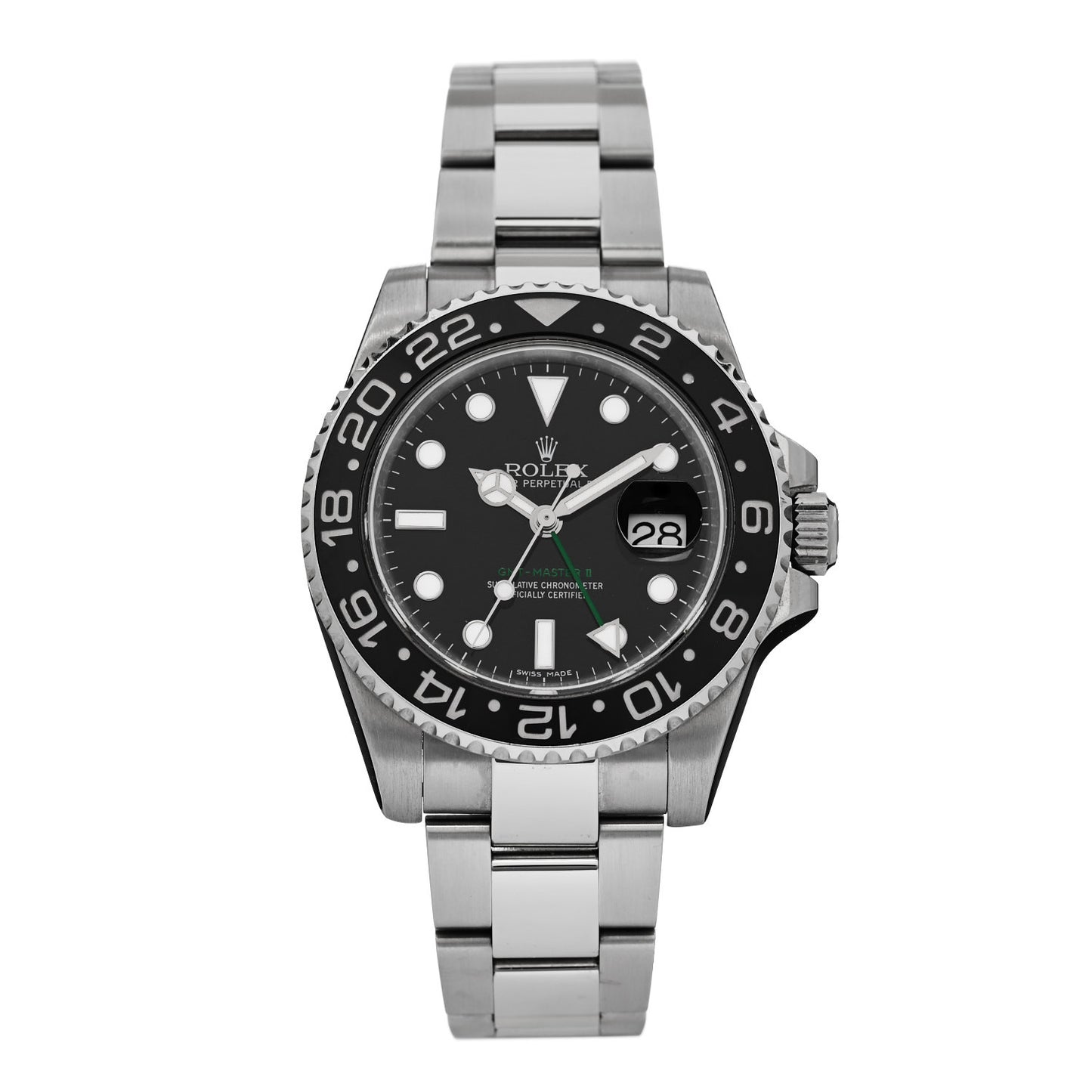 Stainless Steel 40mm Oyster Perpetual Date GMT Master II Watch Black 116710LN