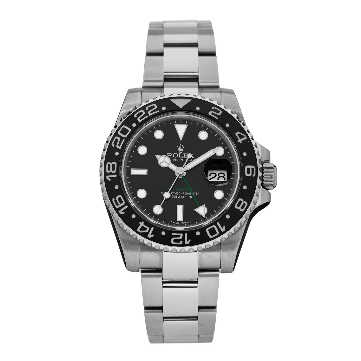 Rolex Stainless Steel 40mm Oyster Perpetual Date GMT Master II Watch Black 116710LN 1 of 5