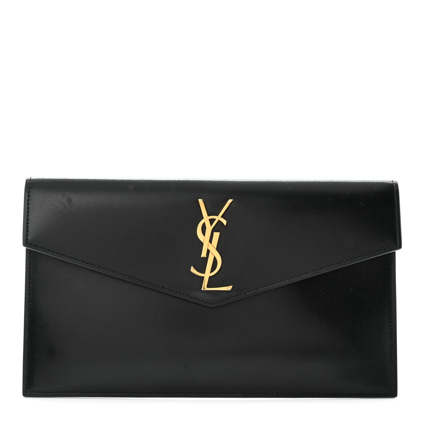 Smooth Shiny Calfskin Monogram Uptown Pouch Black