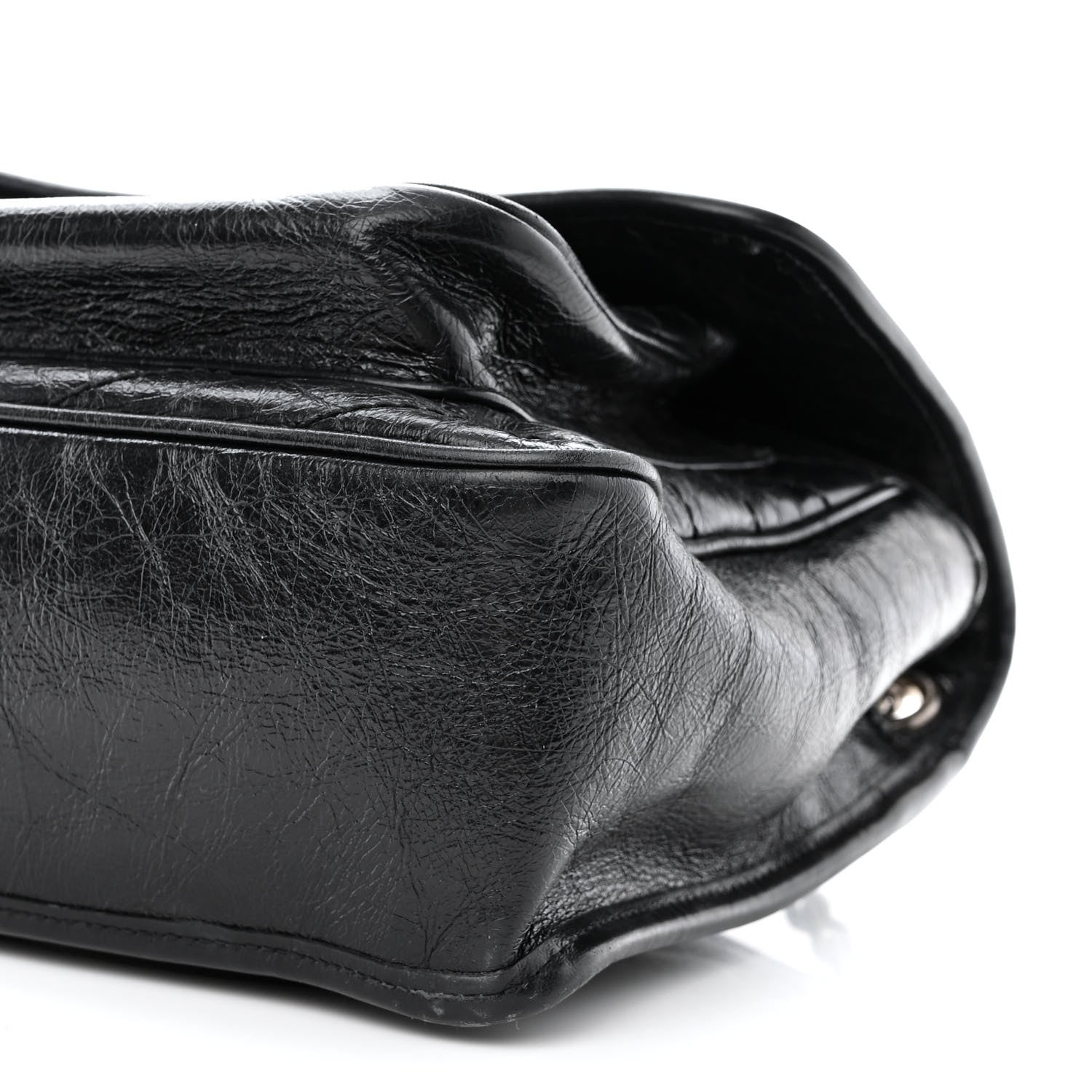 Saint Laurent Crinkled Calfskin Matelasse Monogram Medium Niki Chain Satchel Black 10 of 13