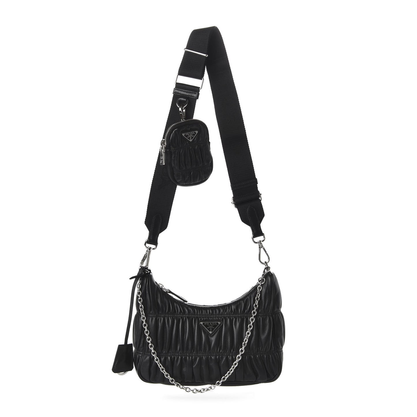 Nappa Gaufre Re-Edition 2005 Shoulder Bag Black
