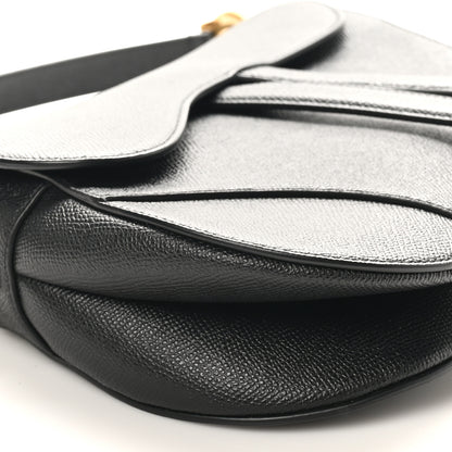 Christian Dior Grained Calfskin Saddle Bag Black 9 of 10
