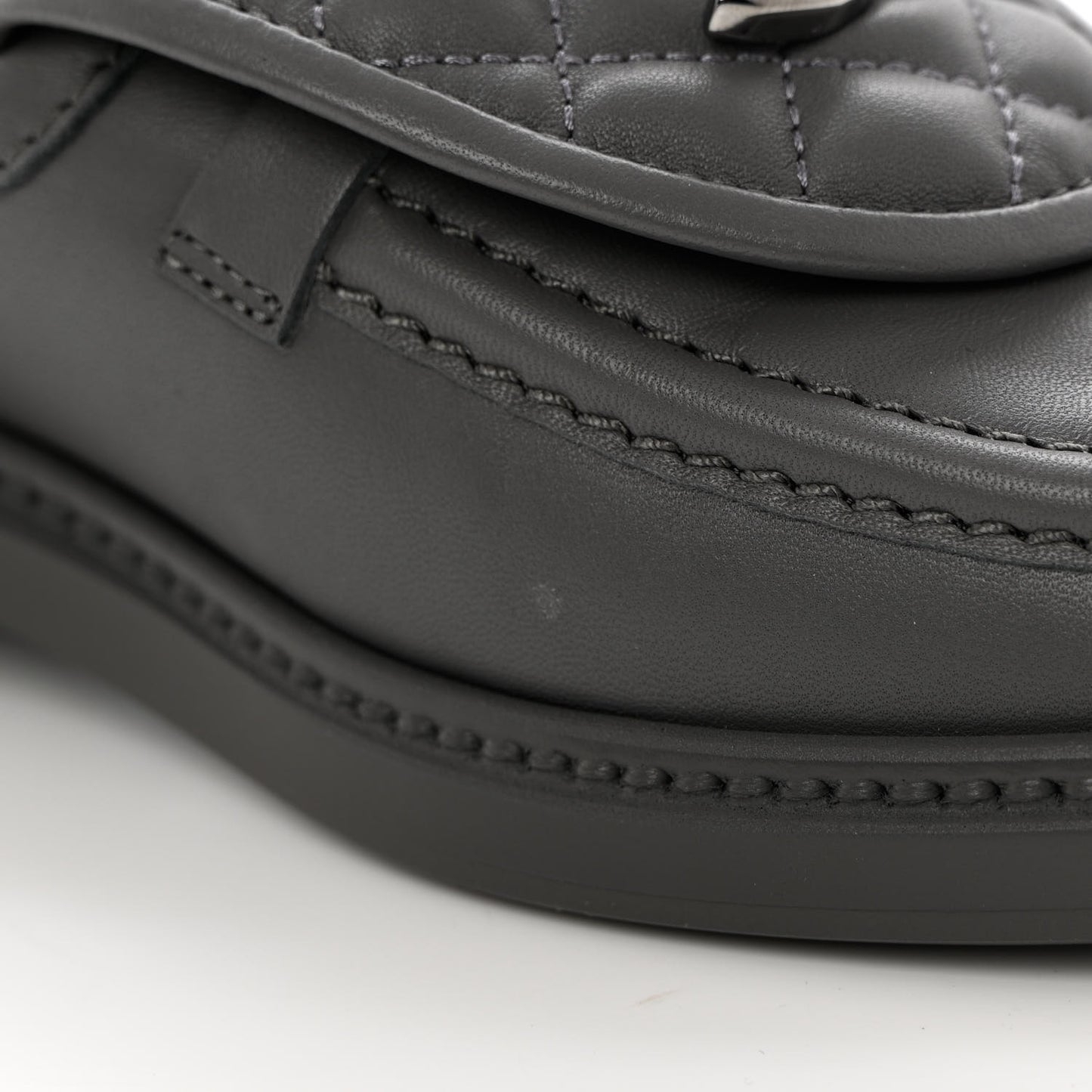 Lambskin Quilted CC Turnlock Loafers 36 Grey