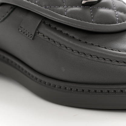 Chanel Lambskin Quilted CC Turnlock Loafers 36 Grey 10 of 14