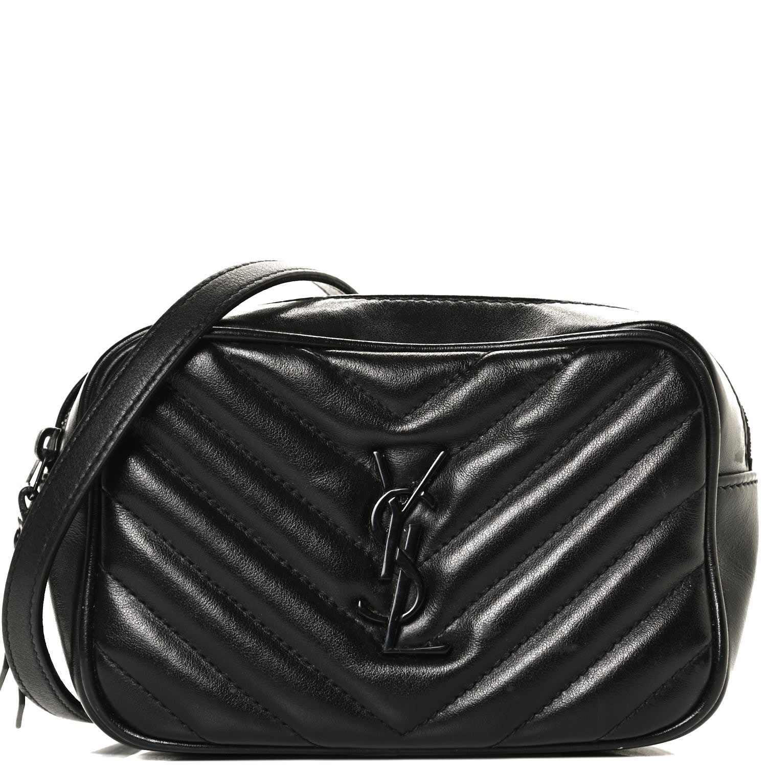 Saint Laurent Calfskin Matelasse Monogram Lou Belt Bag Black 8 of 15