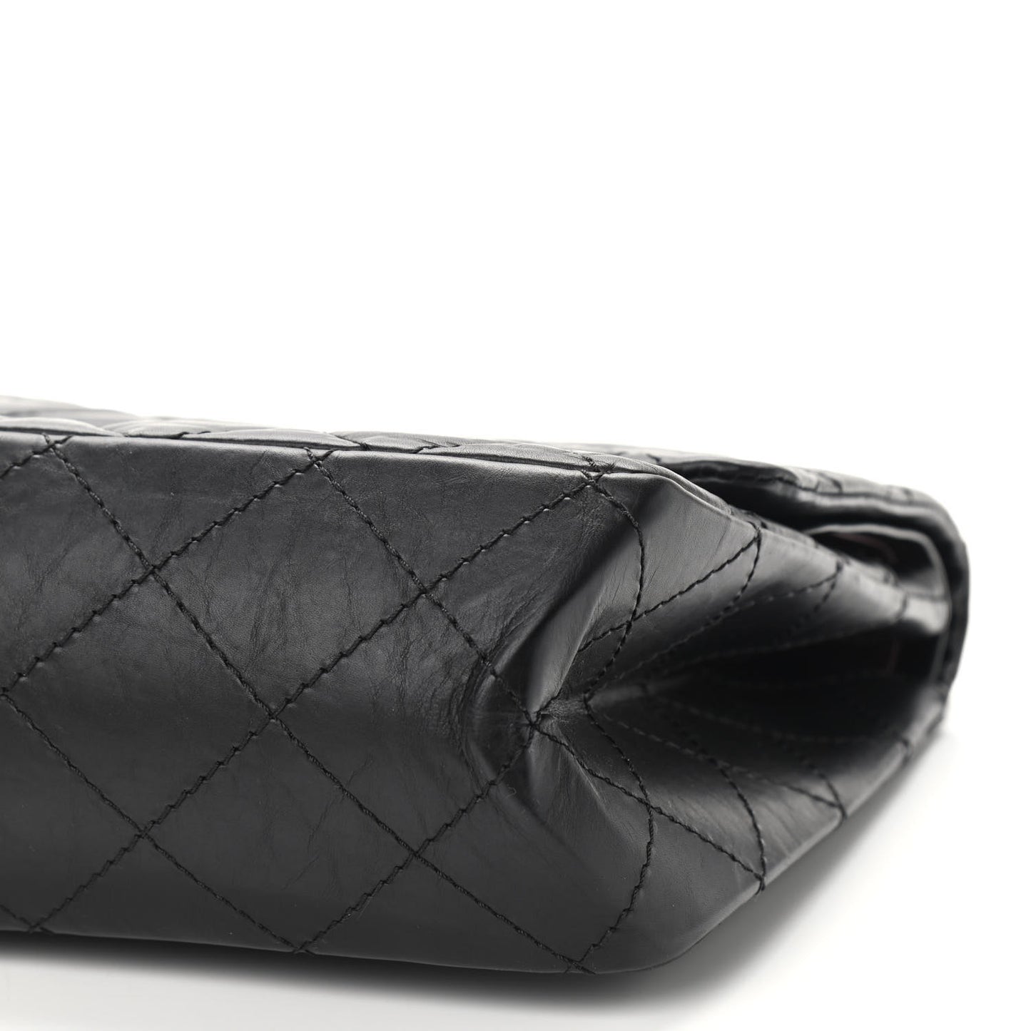 Aged Calfskin Quilted 2.55 Reissue 227 Flap Black
